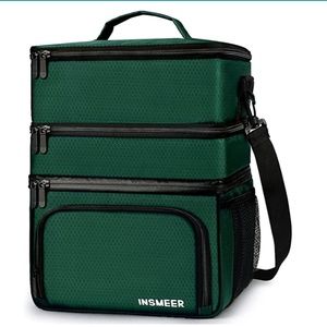 NEW Large Insulated Lunch Bag 30-Can Capacity Waterproof and Leakproof Green